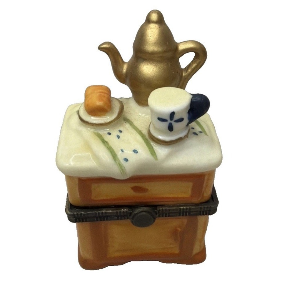 Trinket Box Tea Set Hinged 3.5" Height x 1.13 In Width